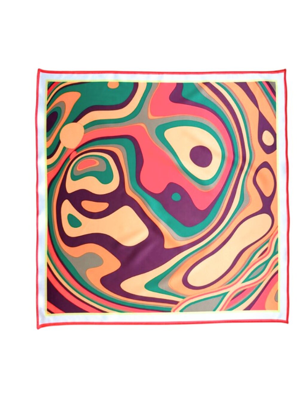 Emerald & Purple Marble Swirl Square Scarf 48x48cm | Custom Design Bandana NWOT